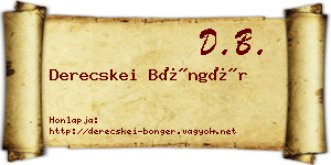 Derecskei Böngér névjegykártya